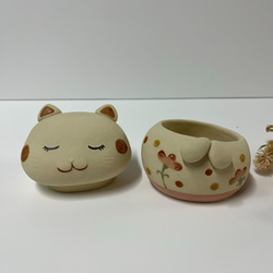 ねこ（小物入れ）　Ｍ-102-Ａ　陶製　　/cat/貓 6枚目の画像