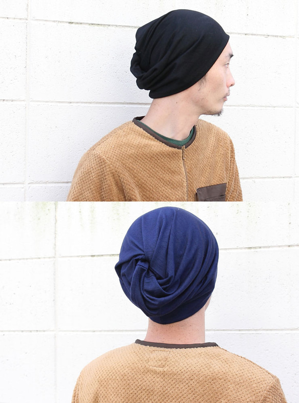 [出售一套 2] [Creema 限量版] [夏季幸運袋] 羊毛 3way 帽子男式女式針織帽護頸 第4張的照片
