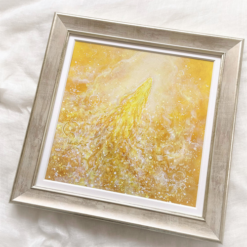 絵画「波打ち際の岩」アクリル絵/新品額縁