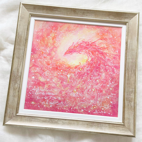 龍神様の絵、龍の絵、アクリル絵画の原画、優しい気持ち 絵画 HIDEKI