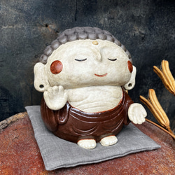 釋迦牟尼佛帶坐墊（中） O-312 陶瓷/佛像/佛像 第2張的照片