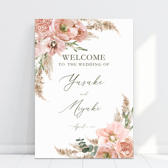 ウェルカムボード】Wedding 結婚式 A4/A3/A2パネル MW-Ⅵ ウェルカム
