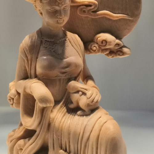 木彫 嫦娥 彫刻月神 女神 置物 彫刻 minn 通販 14152146｜Creema
