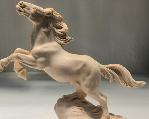 木彫 馬 置物 彫刻 工芸品 コレクション 彫刻 minn 通販 14152229