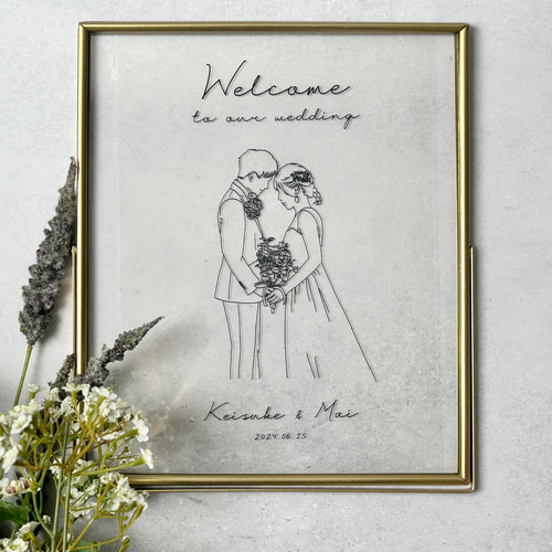 ウェルカムボード イラスト シンプル 似顔絵 結婚式 オーダー