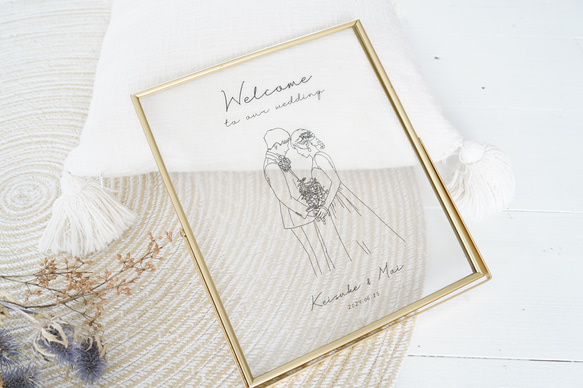 ウェルカムボード イラスト シンプル 似顔絵 結婚式 オーダーメイド