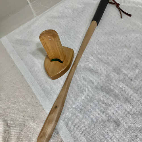 天然木 けやき マグネット式ワンタッチ ロング靴べらスタンド