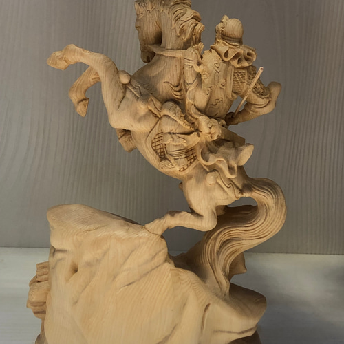関羽 三国志 彫刻 置物 文遊び芸術品 彫刻 minn 通販 14152335｜Creema