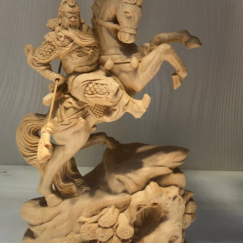 関羽 三国志 彫刻 置物 文遊び芸術品 彫刻 minn 通販 14152335｜Creema