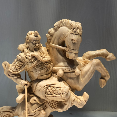 関羽 三国志 彫刻 置物 文遊び芸術品 彫刻 minn 通販 14152335｜Creema