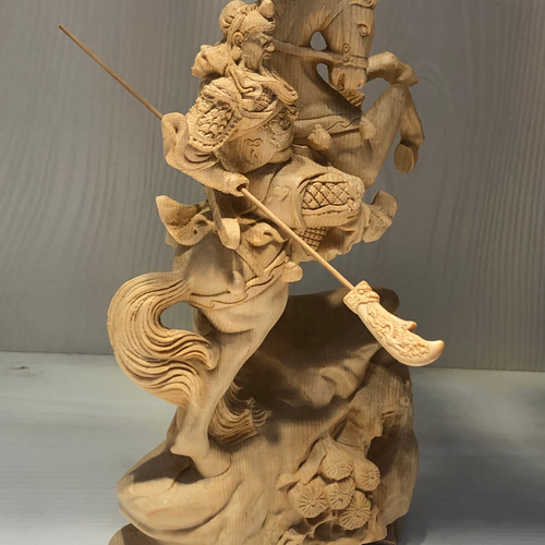 関羽 三国志 彫刻 置物 文遊び芸術品 彫刻 minn 通販 14152335｜Creema
