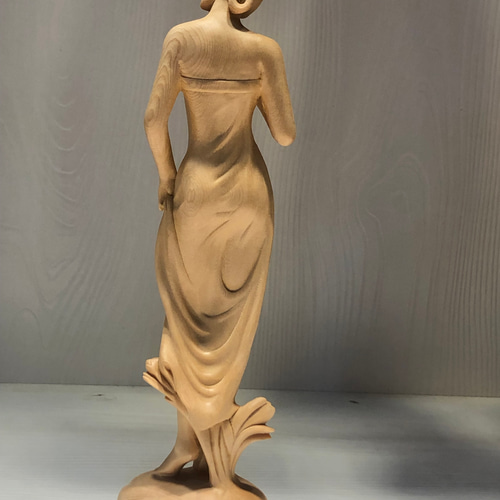 木彫美女 裸体美女 彫刻 置物 工芸品 コレクション 彫刻 minn