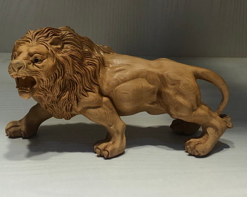木製 獅子彫刻 2個セット Amazon.co.jp: 木彫り 置物 狛犬（獅子狛犬）木製 (高さ30cm×巾