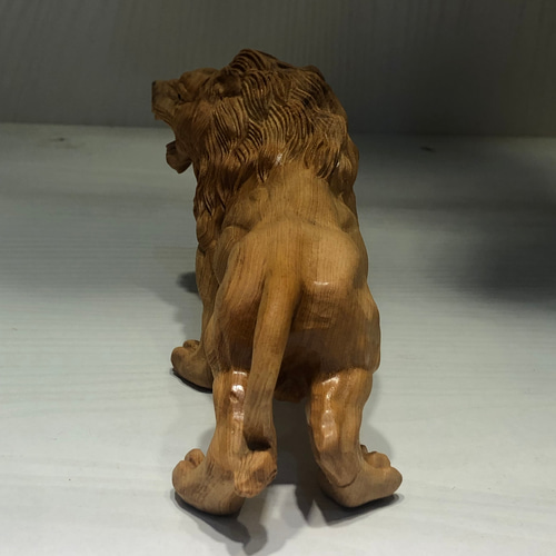 木彫 獅子 彫刻 置物 工芸品 コレクション 彫刻 minn 通販 14152410
