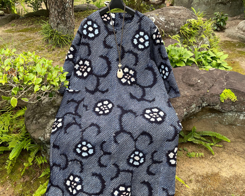 古布絵絣コクーンワンピース 楽天市場】【古布リメイクコクーンワンピース】作家一点物ロングマキシ