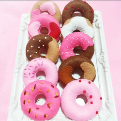 フェルトドーナツ9個セット#①】布おもちゃ 知育玩具 おもちゃ・人形