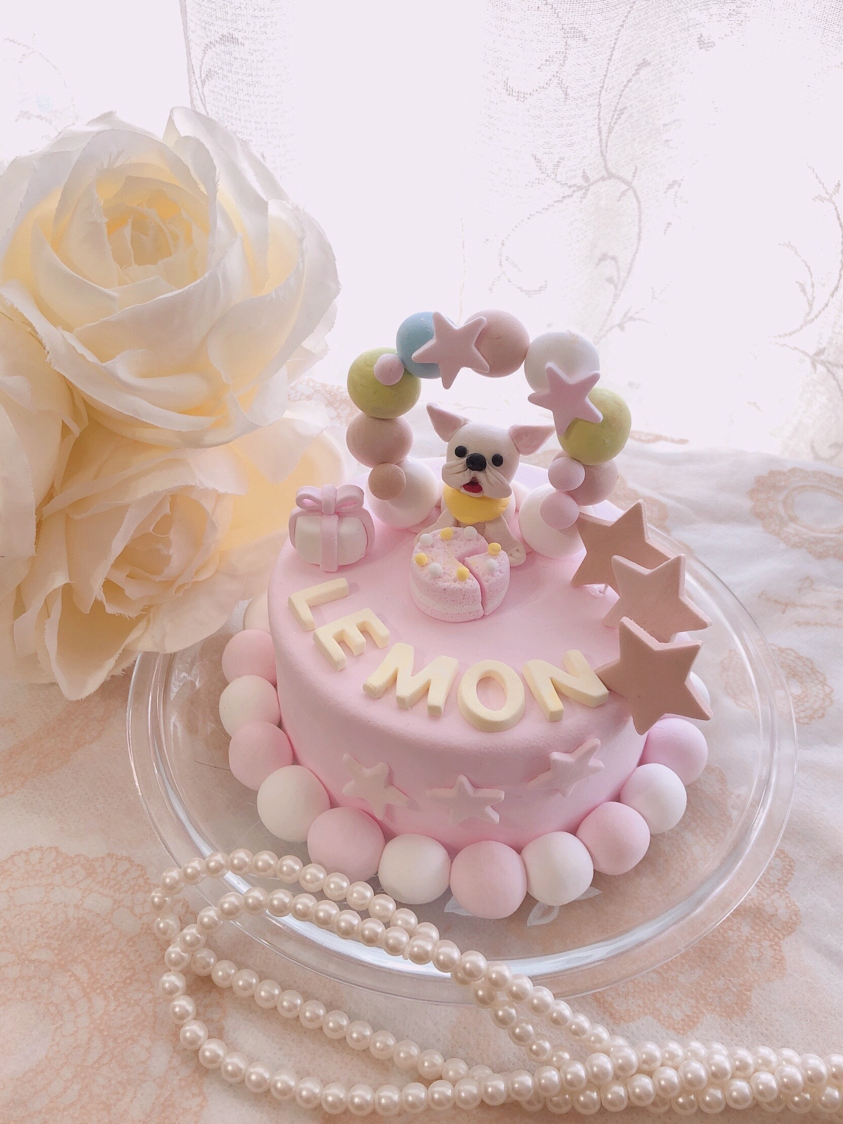 犬用ケーキ　アニバーサリークレイケーキ