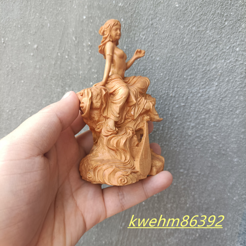 弁財天 裸婦像 商売繁盛 職人手作り 木彫り細密彫刻 木工細工 美術工芸