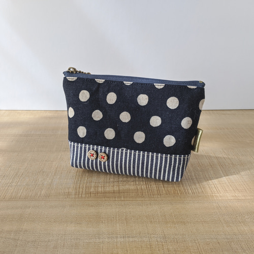 ファスナーポーチ14cm ネイビードット ポーチ orangedot 通販｜Creema  