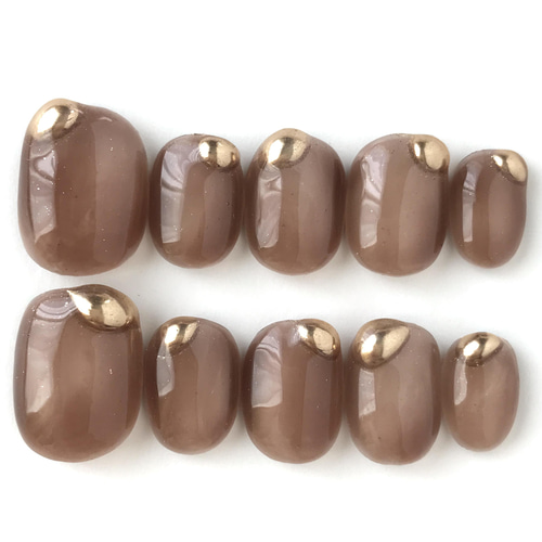 クリアブラウン×ダークグリーン ネイルチップ クリアブラウン×ダークグリーン ネイルチップ