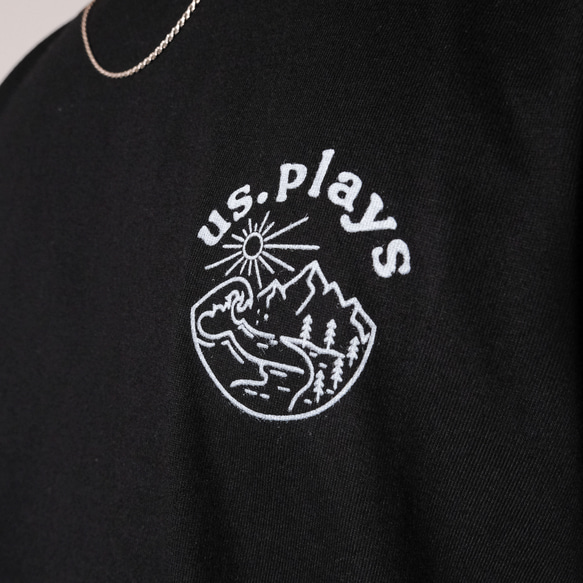 ☀️uS.plays Logo Short sleeve shirt (Black)☀️Tシャツ・半袖・ブラック・黒 4枚目の画像