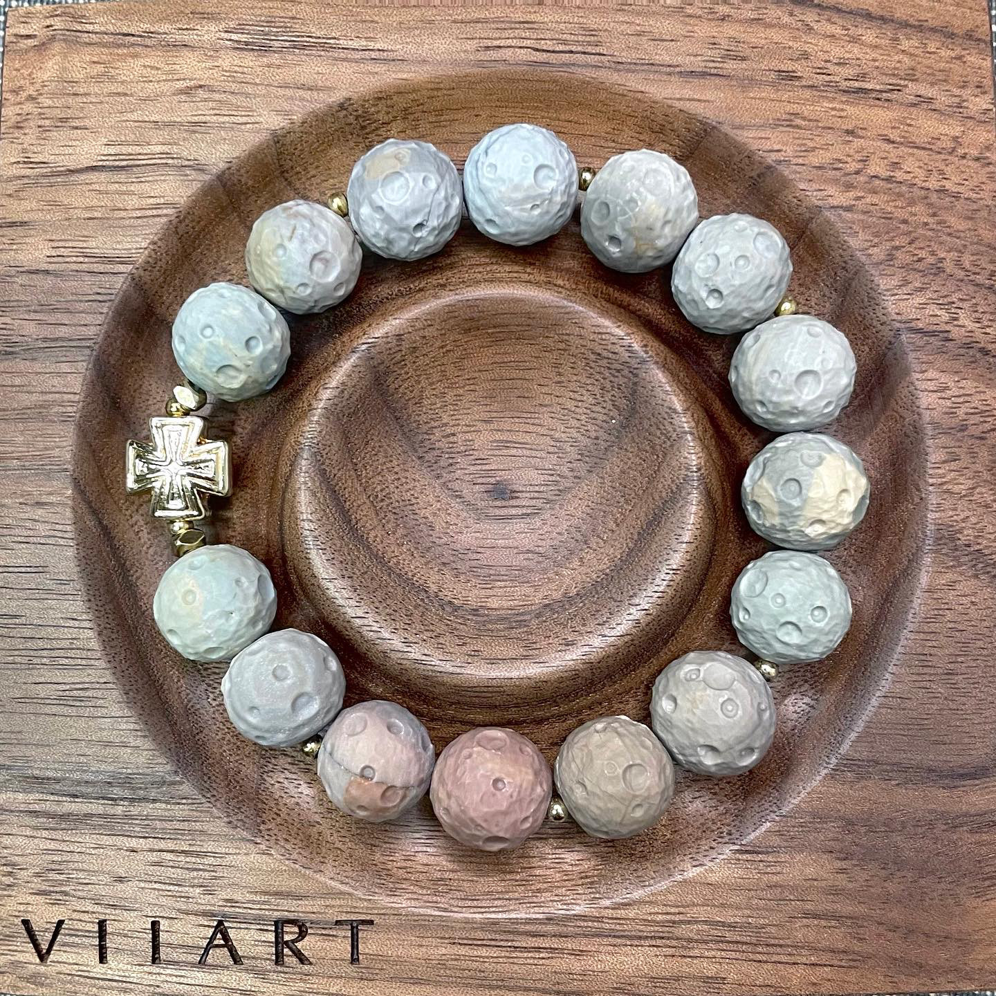 VIIART。多重宇宙。莫蘭迪隕石阿拉善瑪瑙手環手串|一物一拍手環VIIART