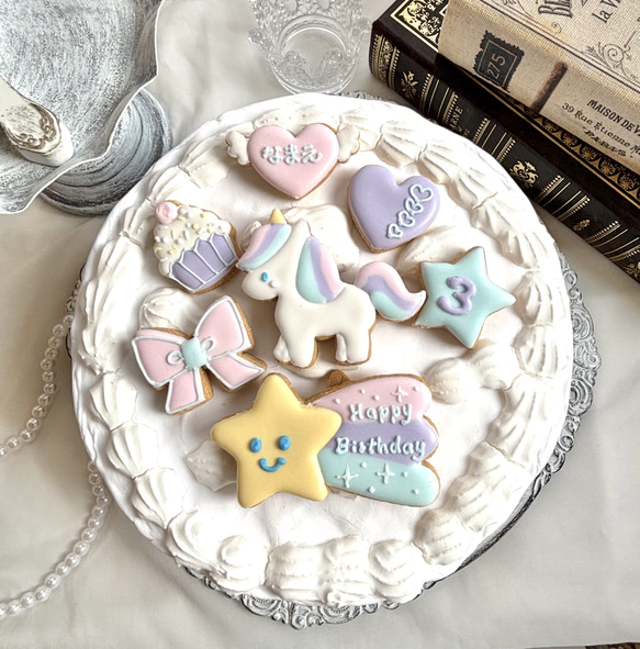 【お誕生日 記念日に♡】ゆめかわ☆ユニコーンのアイシングクッキー 1枚目の画像
