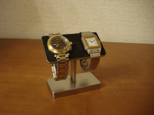 名入れ　刻印　ラッピング　ウオッチスタンド　時計スタンド　腕時計スタンド おしゃれ　2本掛けバー腕時計スタン 6枚目の画像