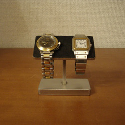 名入れ　刻印　ラッピング　ウオッチスタンド　時計スタンド　腕時計スタンド おしゃれ　2本掛けバー腕時計スタン 2枚目の画像