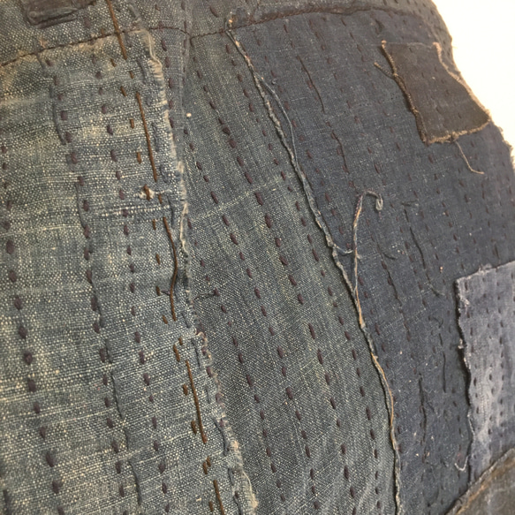 【SALE】ビンテージ藍染襤褸 刺し子 リメイク BIG サイズ トートバッグ 8枚目の画像