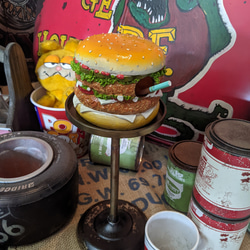 おんぼろ！ハンバーガー/ スタンド灰皿（アシュトレイ） ハンバーガー屋さん 置き看板/ #アメリカンハンバーガー 4枚目の画像