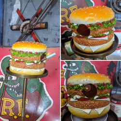 おんぼろ！ハンバーガー/ スタンド灰皿（アシュトレイ） ハンバーガー屋さん 置き看板/ #アメリカンハンバーガー 6枚目の画像