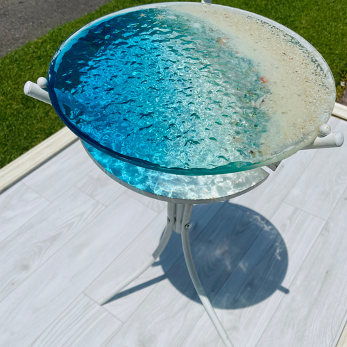 新ver ブルームーンビーチ 水紋の影 穏やかな海ガラスガラス