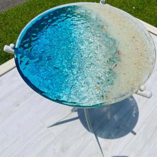 新ver ブルームーンビーチ 水紋の影 穏やかな海ガラスガラス