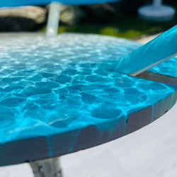 新ver ブルームーンビーチ　水紋の影　穏やかな海ガラスガラスサイドテーブル　海 SEA  table コーヒーテーブル 6枚目の画像
