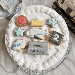 【お誕生日 記念日に♡】ハッピーフライト☆ひこうきアイシングクッキーセット 1枚目の画像
