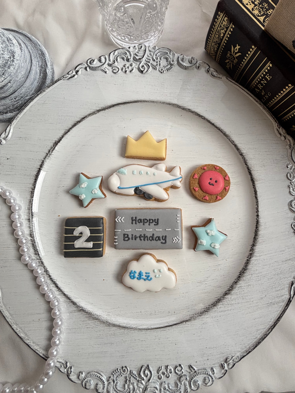 【お誕生日 記念日に♡】ハッピーフライト☆ひこうきアイシングクッキーセット 2枚目の画像