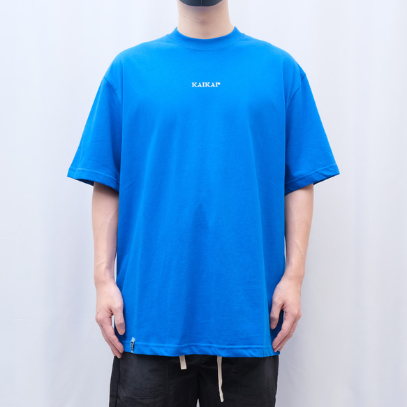 ロゴヘビー半袖Tシャツ-ブルー/グリーン Tシャツ KAI KAI 通販