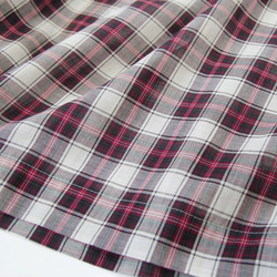 【即納】播州織 ロングスカート（チェック 赤×白）ポケット付き 3枚目の画像