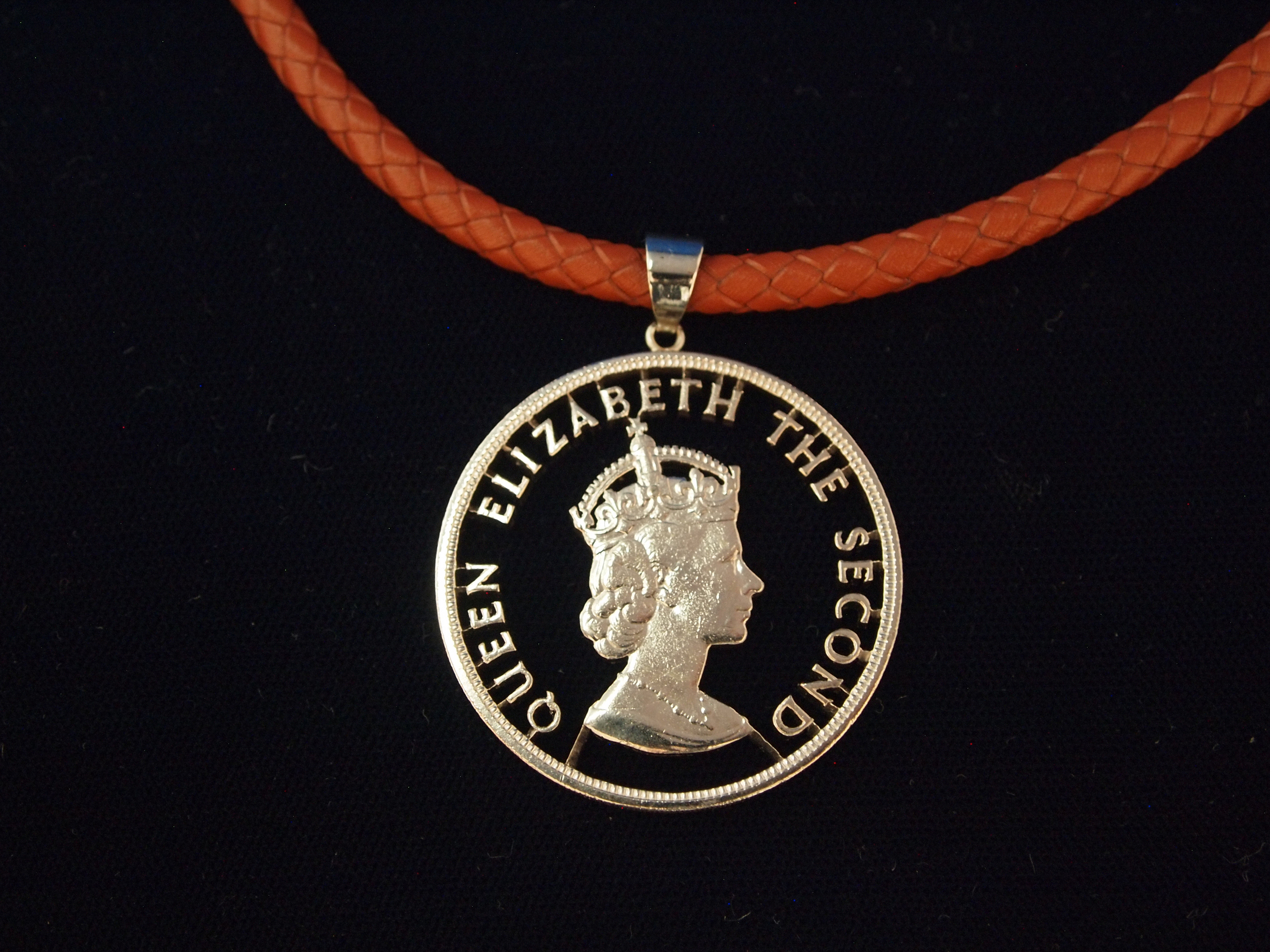 コインカットチョーカーペンダント　ジャージー島5シリング