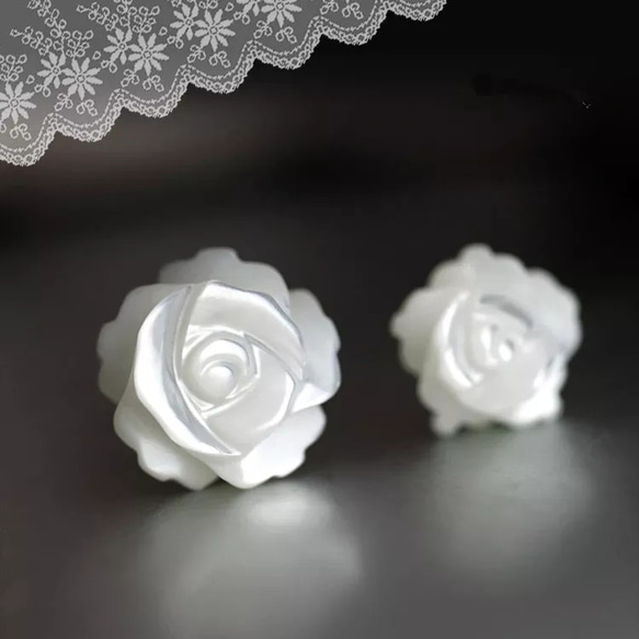 Mother of Pearl White Rose pierce / nonho ru 13枚目の画像