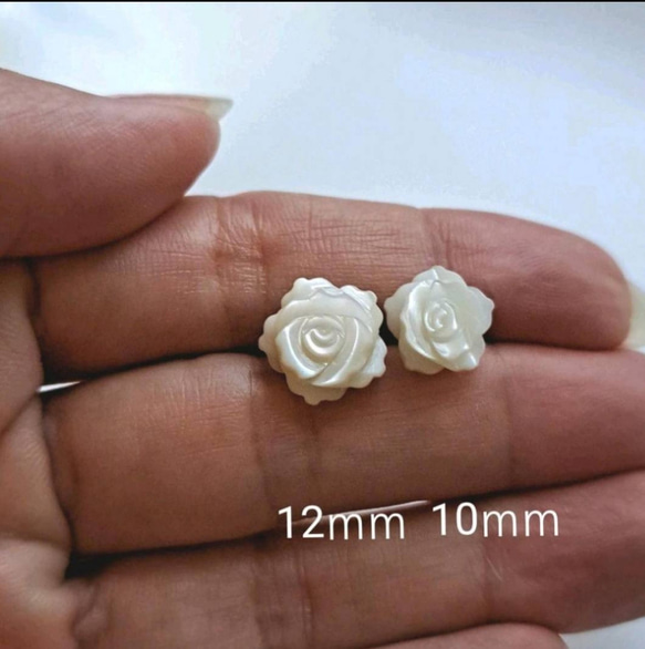 Mother of Pearl White Rose pierce / nonho ru 2枚目の画像