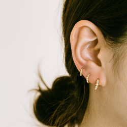 14K金 ゴールド 耳 鼻 軟骨 ニップル ヘリックス トラガス メンズ レディース フープ ピアス リング イヤリン 5枚目の画像