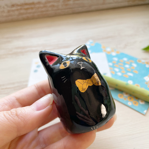 アウラ社製金彩黒猫 アウラ社製金彩黒猫