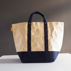 コメカミフクロ BASIC TOTE(ベーシックトート) L  size -帆布黒- 3枚目の画像