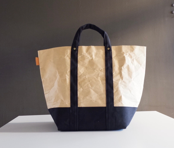 コメカミフクロ BASIC TOTE(ベーシックトート) L  size -帆布黒- 3枚目の画像