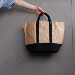 コメカミフクロ BASIC TOTE(ベーシックトート) L  size -帆布黒- 1枚目の画像