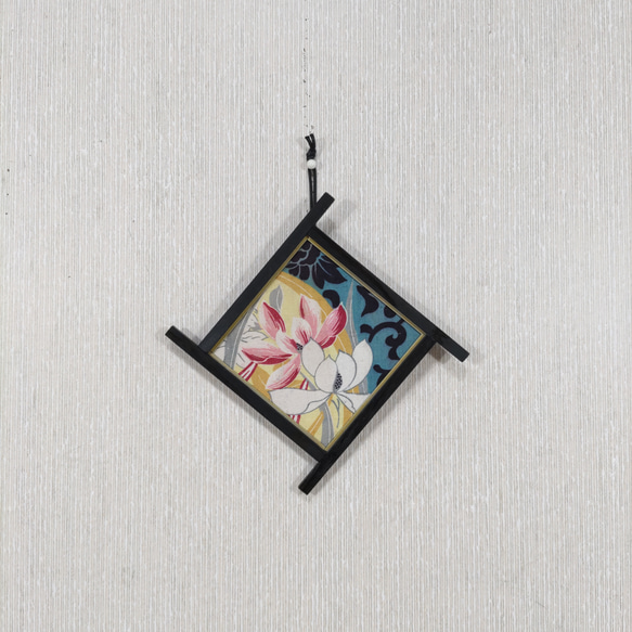 壁掛け　和風 かべ飾り　古布・花　NO.S-7 1枚目の画像