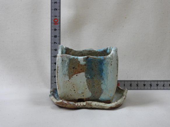 角陶製植木鉢(皿付き)1 11枚目の画像