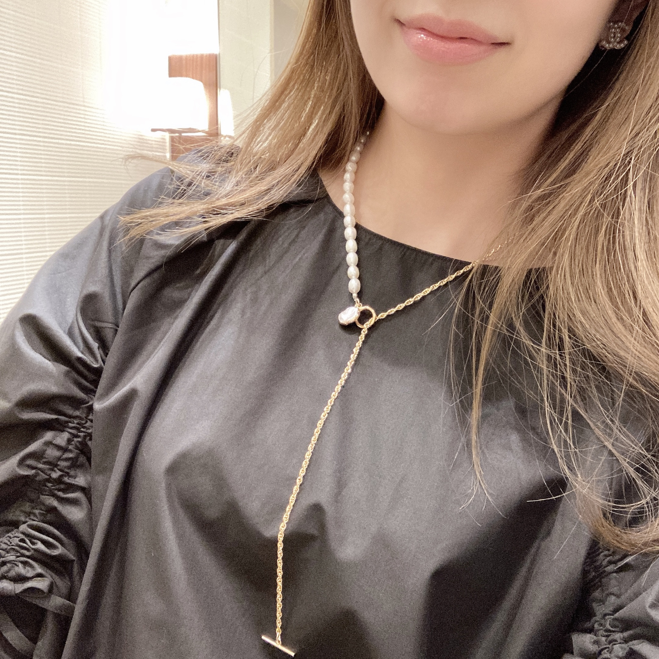 3way淡水パールネックレス